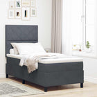 Boxspring bed 100x200 cm donkergrijs met LED