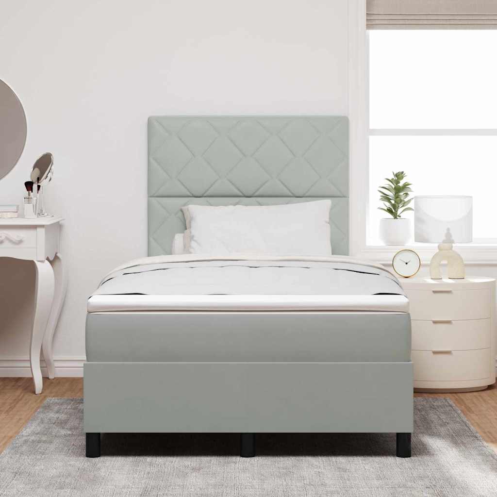 LED Box Spring Bed Lichtgrijs 120 x 190 cm Fluweel