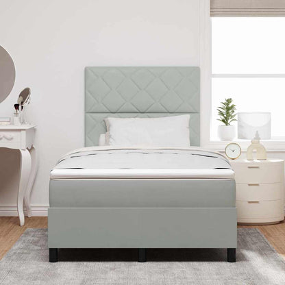LED Box Spring Bed Lichtgrijs 120 x 190 cm Fluweel