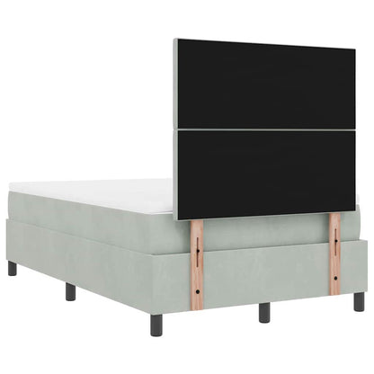 LED Box Spring Bed Lichtgrijs 120 x 190 cm Fluweel