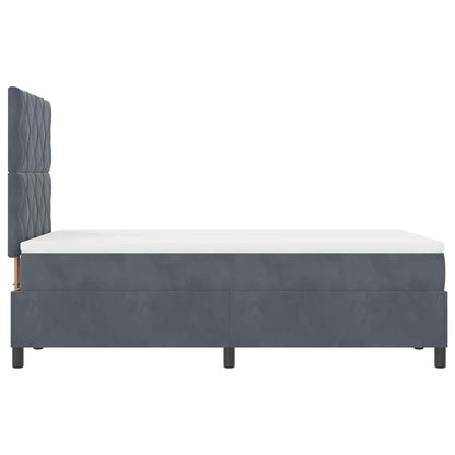 LED Box Spring Bed met matras Donkergrijs 120 x 190 cm Fluweel