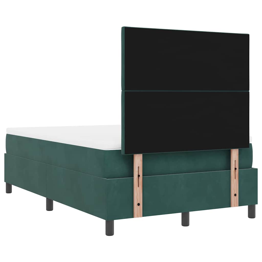 LED Box Spring Bed met matras Donkergroen 120 x 190 cm Fluweel