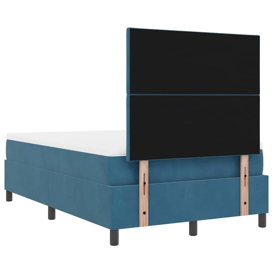 LED Box Spring Bed met matras Donkerblauw 120 x 190 cm Stof