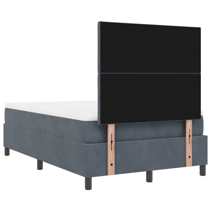 LED Box Spring Bed met matras Donkergrijs 120 x 200 cm Fluweel