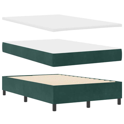 LED Box Spring Bed Donkergroen 120 x 200 cm Fluweel