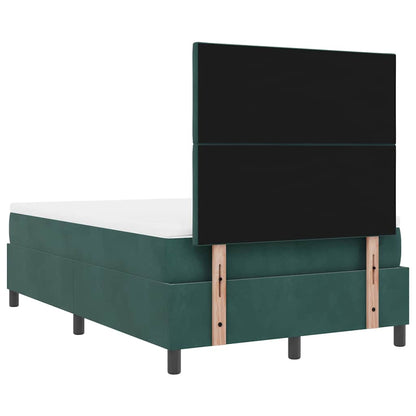 LED Box Spring Bed Donkergroen 120 x 200 cm Fluweel