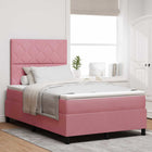 Boxspring bed roze 120x200 cm fluweel met LED hoofdbord