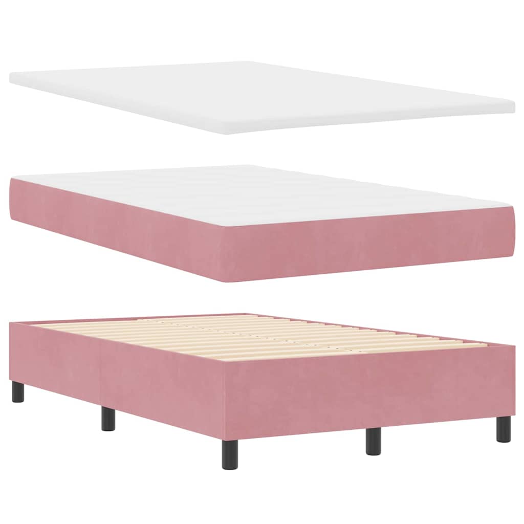LED Box Spring Bed met hoofdeinde Roze 120 x 200 cm Fluweel