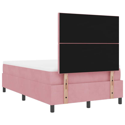 LED Box Spring Bed met hoofdeinde Roze 120 x 200 cm Fluweel