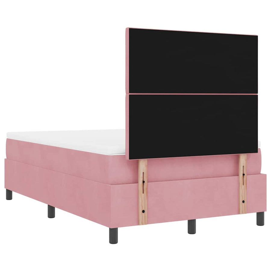 LED Box Spring Bed met hoofdeinde Roze 120 x 200 cm Fluweel