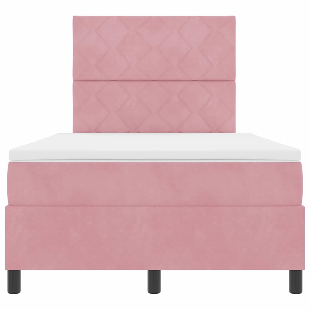 LED Box Spring Bed met hoofdeinde Roze 120 x 200 cm Fluweel