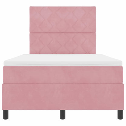 LED Box Spring Bed met hoofdeinde Roze 120 x 200 cm Fluweel