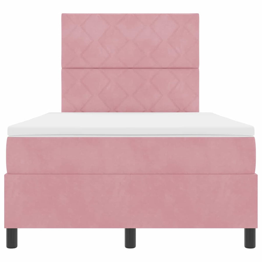 LED Box Spring Bed met hoofdeinde Roze 120 x 200 cm Fluweel