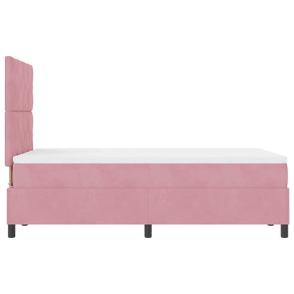 LED Box Spring Bed met hoofdeinde Roze 120 x 200 cm Fluweel