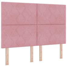 LED Box Spring Bed met hoofdeinde Roze 140 x 200 cm Fluweel
