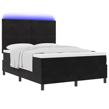 LED Box Spring Bed met hoofdeinde Zwart 160 x 200 cm Fluweel