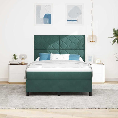 LED Box Spring Bed met matras Donkergroen 160 x 200 cm Fluweel
