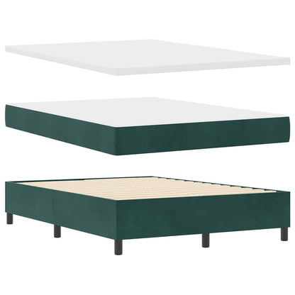 LED Box Spring Bed met matras Donkergroen 160 x 200 cm Fluweel