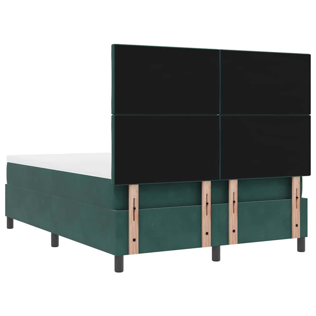 LED Box Spring Bed met matras Donkergroen 160 x 200 cm Fluweel