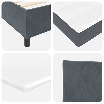 LED Box Spring Bed met matras Donkergrijs 180 x 200 cm Fluweel