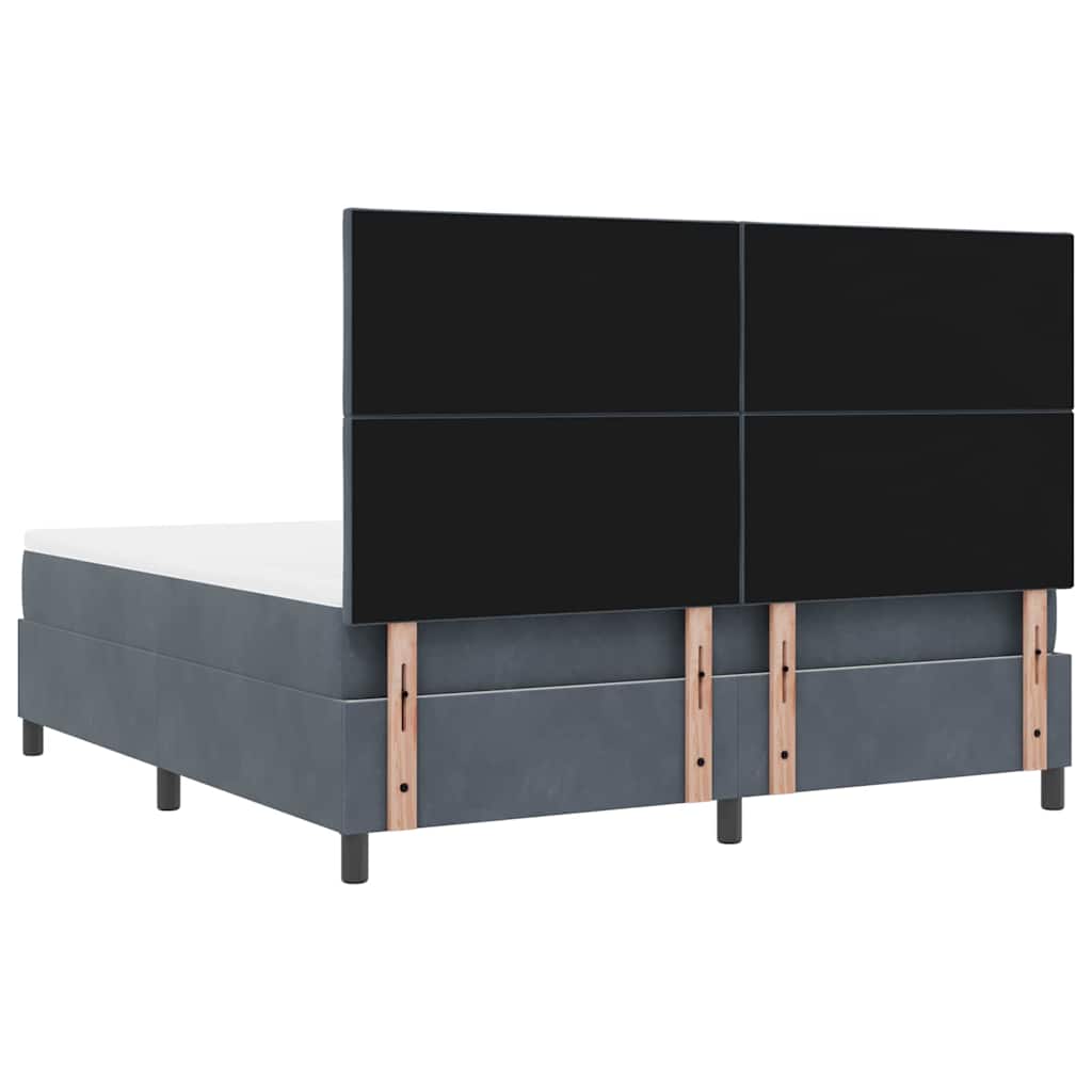 LED Box Spring Bed met matras Donkergrijs 180 x 200 cm Fluweel