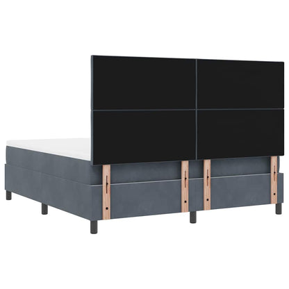 LED Box Spring Bed met matras Donkergrijs 180 x 200 cm Fluweel