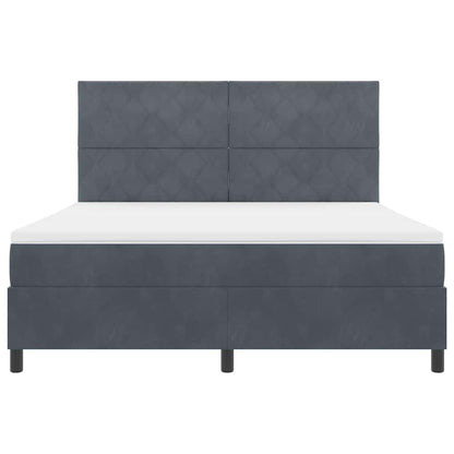 LED Box Spring Bed met matras Donkergrijs 180 x 200 cm Fluweel