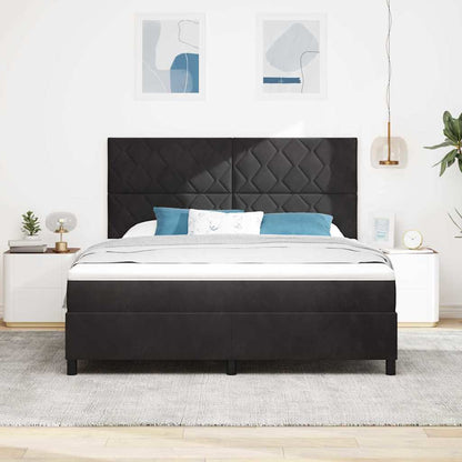 LED Box Spring Bed met hoofdeinde Zwart 180 x 200 cm Fluweel