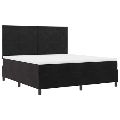 LED Box Spring Bed met hoofdeinde Zwart 180 x 200 cm Fluweel
