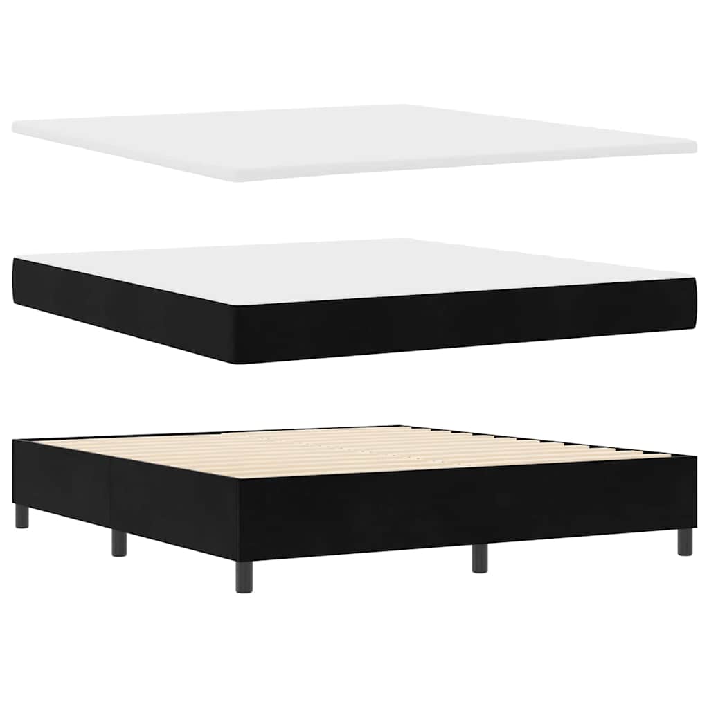 LED Box Spring Bed met hoofdeinde Zwart 180 x 200 cm Fluweel
