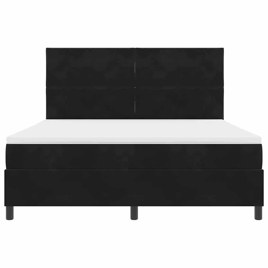 LED Box Spring Bed met hoofdeinde Zwart 180 x 200 cm Fluweel