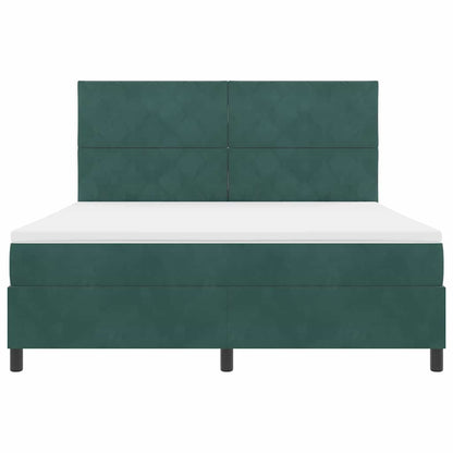 LED Box Spring Bed met matras Donkergroen 180 x 200 cm Stof