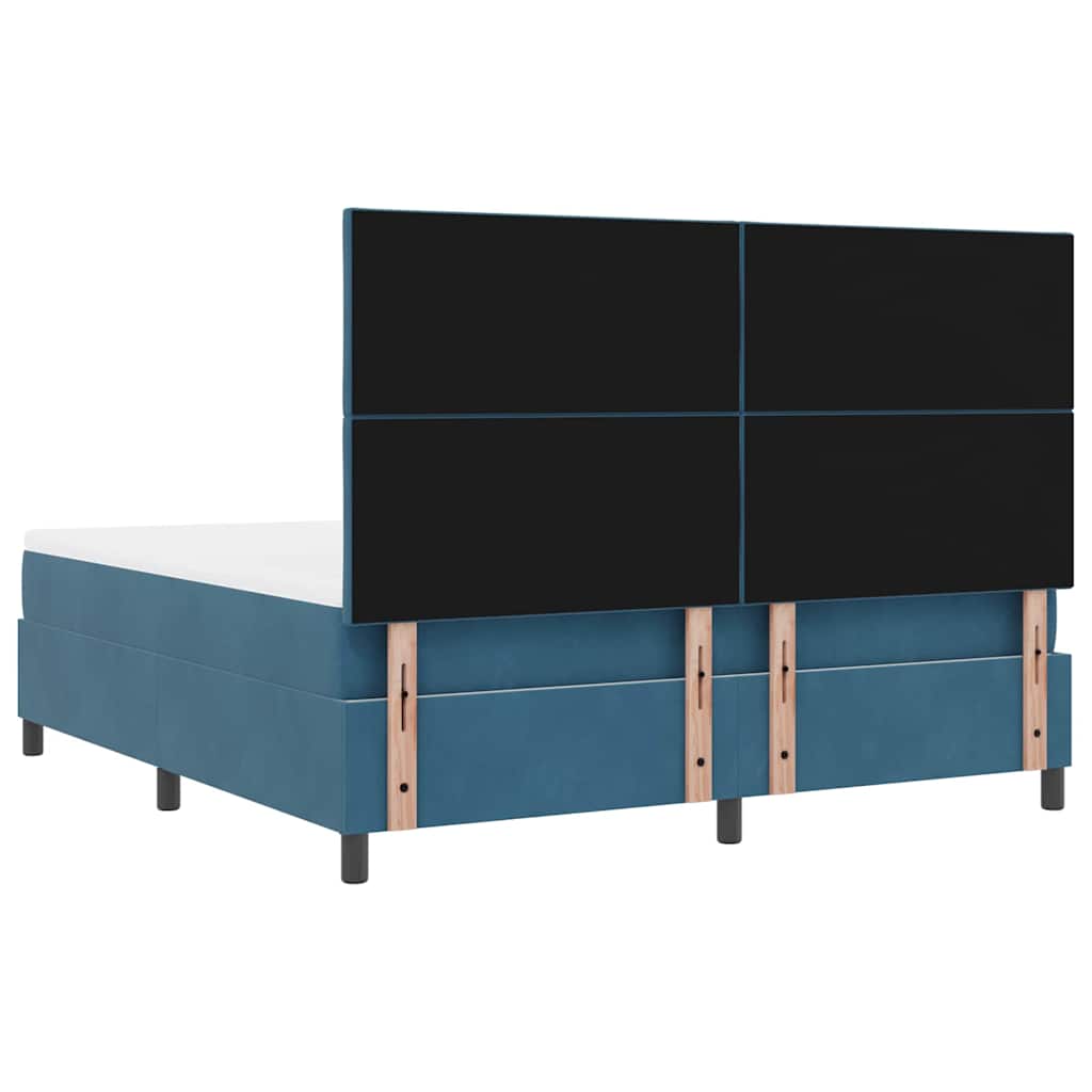 LED Box Spring Bed met matras Donkerblauw 180 x 200 cm Stof
