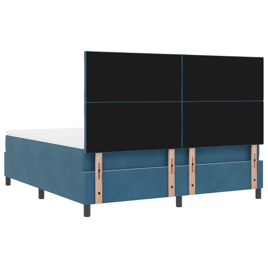 LED Box Spring Bed met matras Donkerblauw 180 x 200 cm Stof