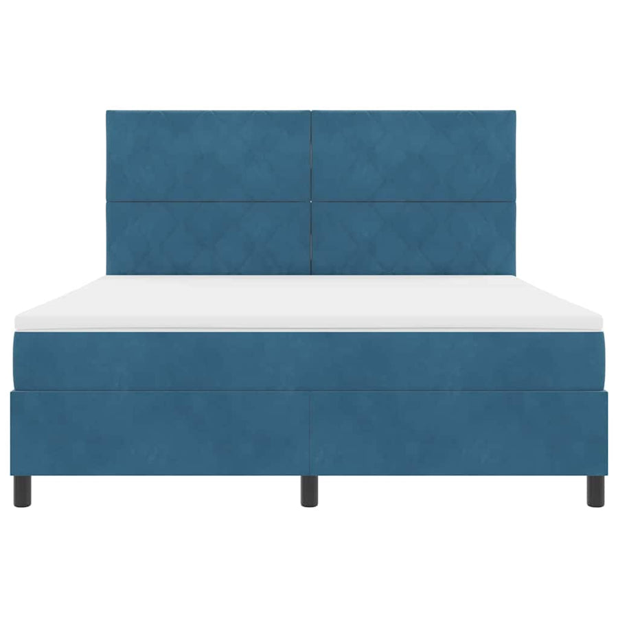 LED Box Spring Bed met matras Donkerblauw 180 x 200 cm Stof