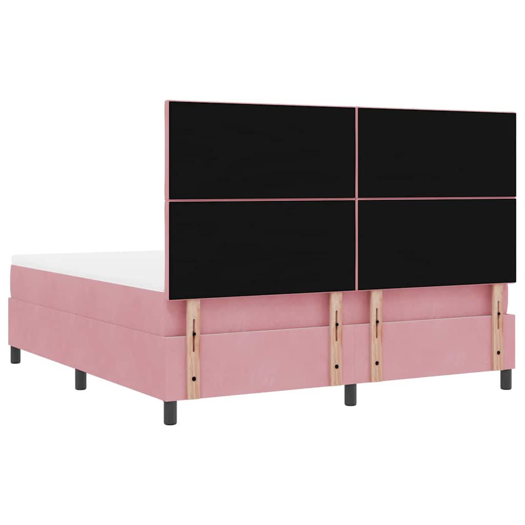 LED Box Spring Bed met matras Roze 180 x 200 cm Fluweel