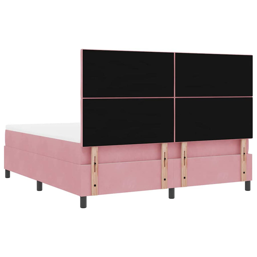 LED Box Spring Bed met matras Roze 180 x 200 cm Fluweel