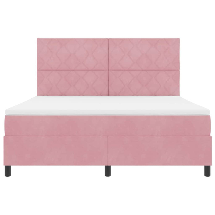 LED Box Spring Bed met matras Roze 180 x 200 cm Fluweel