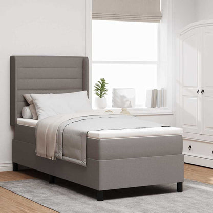 LED Box Spring Bed met matras Taupe 80 x 200 cm Stof