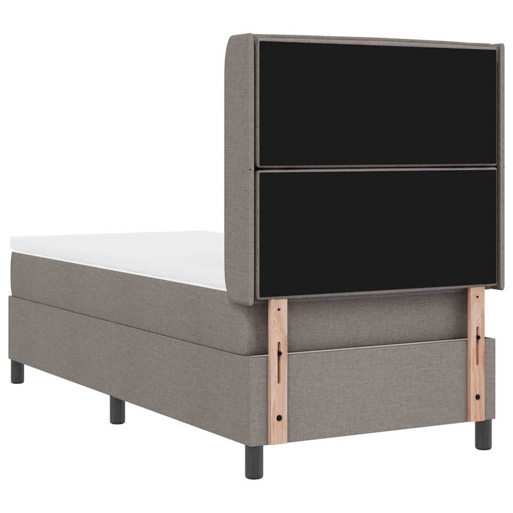 LED Box Spring Bed met matras Taupe 80 x 200 cm Stof