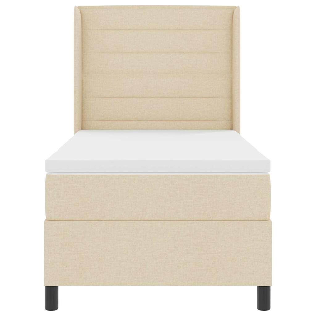 LED Box Spring Bed met matras Crème 80 x 200 cm Stof