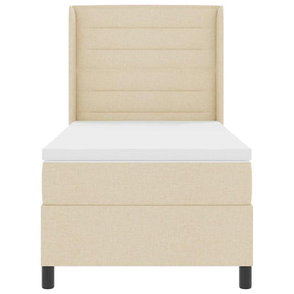 LED Box Spring Bed met matras Crème 80 x 200 cm Stof