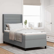 Boxspringbed 90x190 cm lichtgrijs met matras en LED