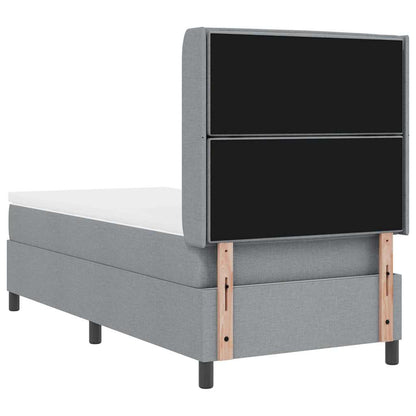 LED Box Spring Bed met matras Lichtgrijs 90 x 190 cm Stof