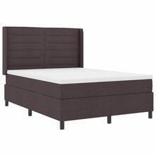LED Box Spring Bed met matras Donkerbruin 140 x 190 cm Stof