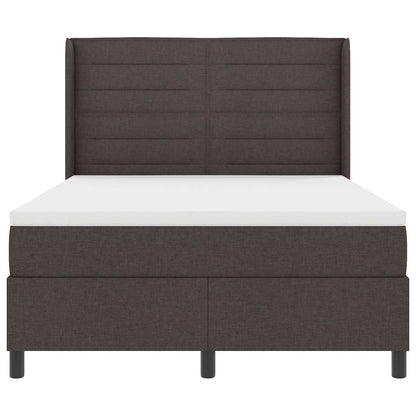 LED Box Spring Bed met matras Donkerbruin 140 x 190 cm Stof