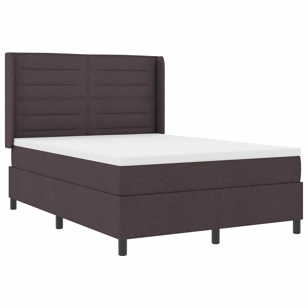 LED Box Spring Bed met matras Donkerbruin 160 x 200 cm Stof