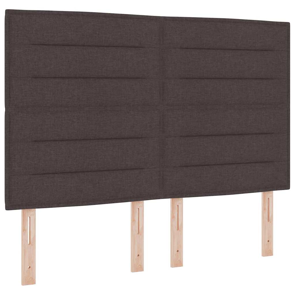 LED Box Spring Bed met matras Donkerbruin 160 x 200 cm Stof