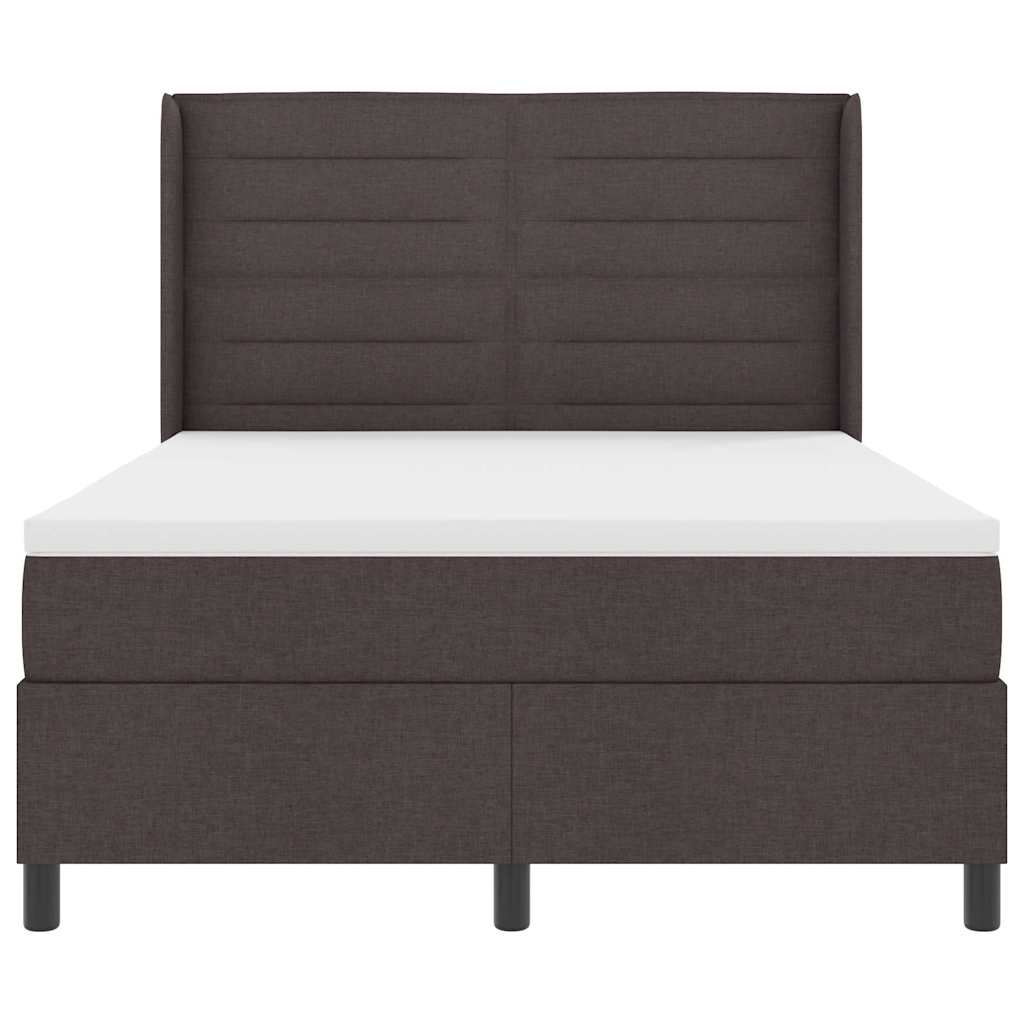 LED Box Spring Bed met matras Donkerbruin 160 x 200 cm Stof