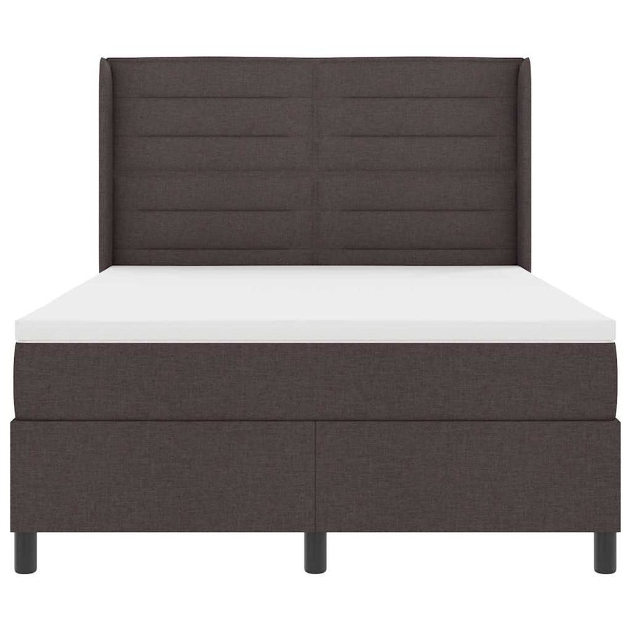 LED Box Spring Bed met matras Donkerbruin 160 x 200 cm Stof